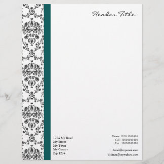 En-tête De Lettre Customisable Damask Regal