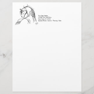 En-tête De Lettre Customisable Dessin de la tête d'un cheval d'art