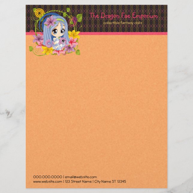 En-tête De Lettre Customisable Dragon Fae (Devant)