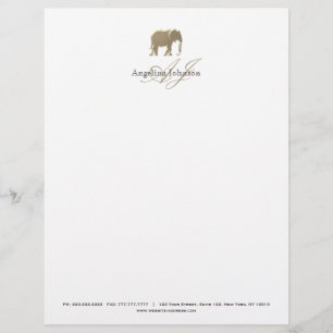 En-tête De Lettre Customisable Éléphant d'Or Professionnel