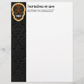 En-tête De Lettre Customisable Feliz Muertos - Tête de lettre à crâne de sucre pe