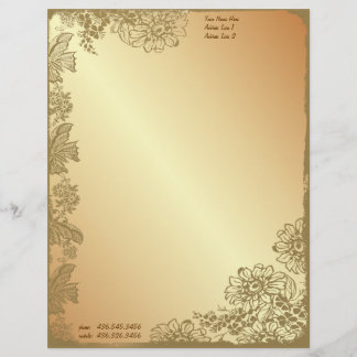 En-tête De Lettre Customisable Jardin d'or