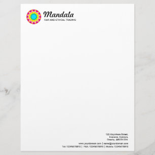 En-tête De Lettre Customisable Kaleidoscopic Mandala 016