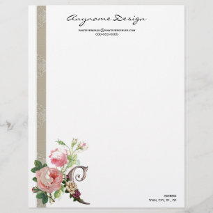 En-tête De Lettre Customisable Le monogramme d'en-tête de lettre s'est levé C