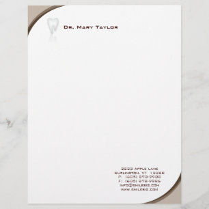 En-tête De Lettre Customisable Logo beige de courbe de papeterie molaire dentaire