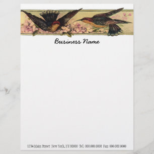 En-tête De Lettre Customisable Meeting Birds ~ Business Letterhead Letter Work