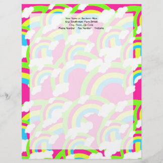 En-tête De Lettre Customisable Motif arc-en-ciel rose chaud