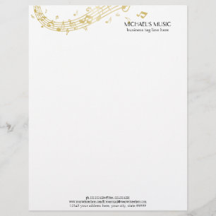 En-tête De Lettre Customisable Notes musicales d'affaires de la musique moderne d