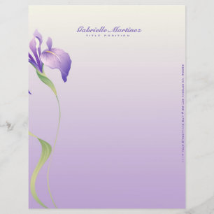 En-tête De Lettre Customisable Pastel Lavender Purple Fleur Spa naturel