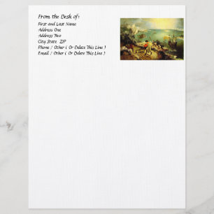 En-tête De Lettre Customisable Paysage de Bruegel avec la chute d'Icarus - 1558