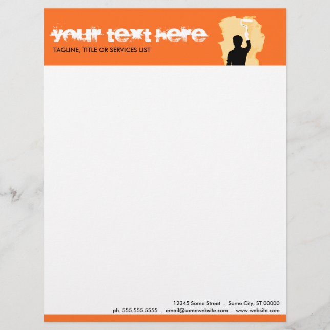 En-tête De Lettre Customisable peintre professionnel (Devant)