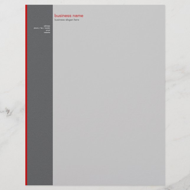 En-tête De Lettre Customisable Rayure rouge simple moderne élégante simple (Devant)