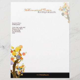 En-tête De Lettre Customisable Whimsical Trees Massage Thérapie Entreprise