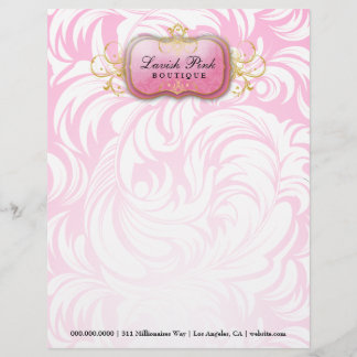 En-tête De Lettre Customisée 311-Lavish rose - arrière - plan rose de l'en-tête
