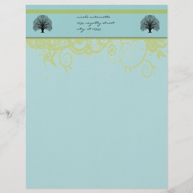 En-tête De Lettre Customisée Arbre à branches noires (Devant)