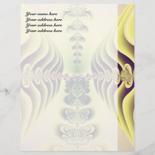 En-tête De Lettre Customisée Art abstrait de symétrie fractale vert citron