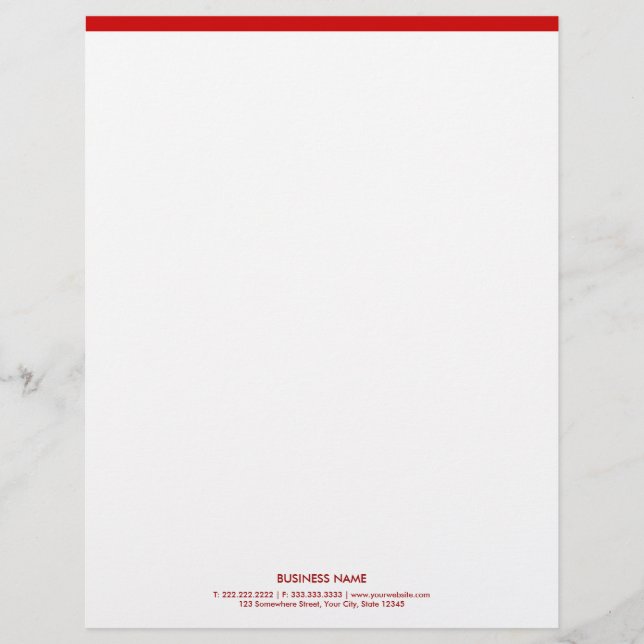 En-tête De Lettre Customisée Bordure rouge simple minimaliste (Devant)