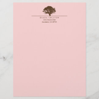 En-tête De Lettre Customisée Chêne rose éternel élégant automne