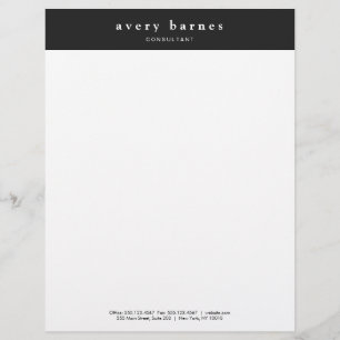 En-tête De Lettre Customisée Créateur moderne noir et blanc professionnel