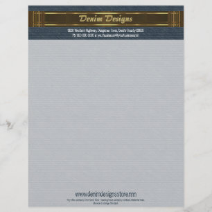 En-tête De Lettre Customisée Denim bleu-foncé avec des couleurs de brun et d'or