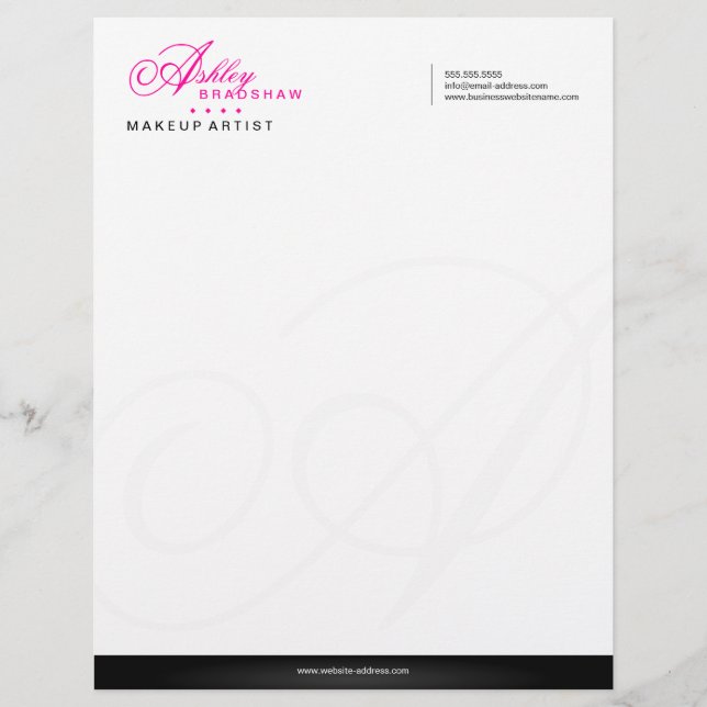 En-tête De Lettre Customisée Élégant monogramme (Devant)