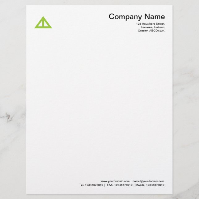 En-tête De Lettre Customisée Forme triangulaire 02 - Vert martien (Devant)