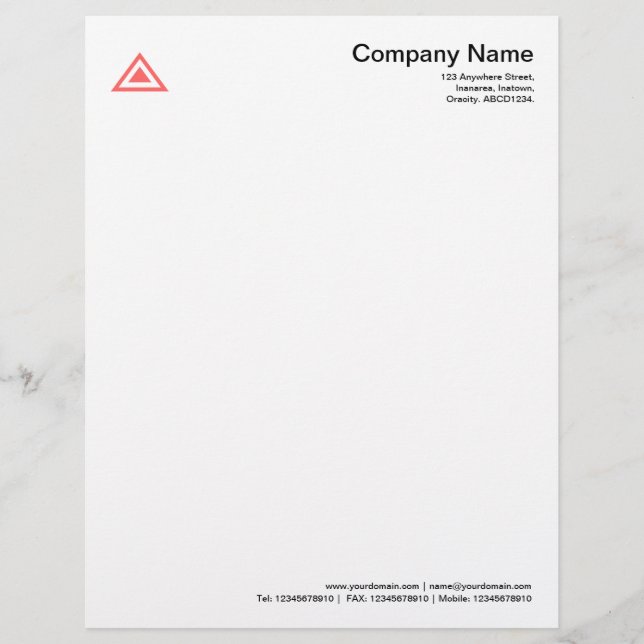 En-tête De Lettre Customisée Forme triangulaire - Rose tropical (Devant)