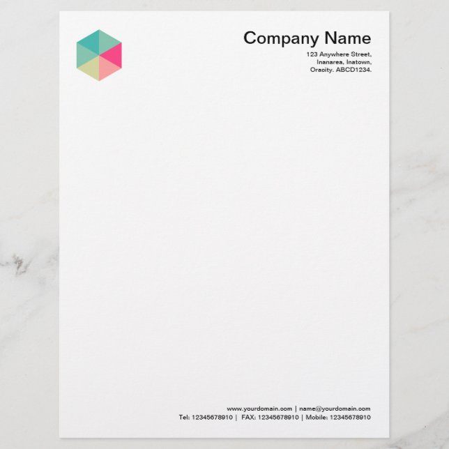 En-tête De Lettre Customisée Hexagone couleur 02 (Devant)