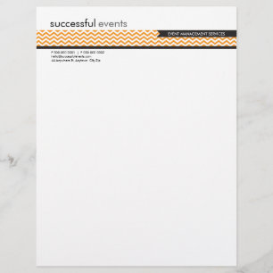 En-tête De Lettre Customisée LETTERHEAD trendy audacieux chevron rayé orange