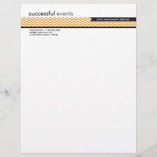 En-tête De Lettre Customisée LETTERHEAD trendy audacieux chevron rayé orange