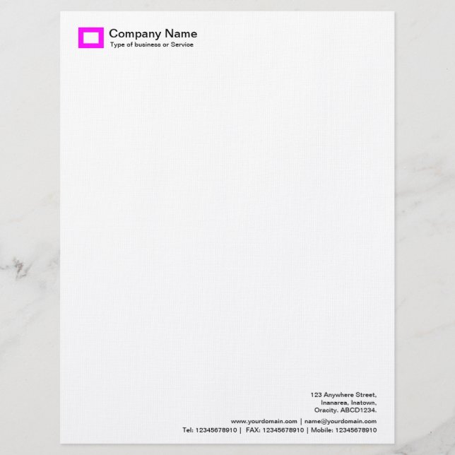 En-tête De Lettre Customisée Logo Rectangle - Magenta (Devant)