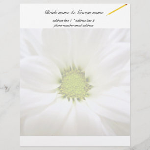En-tête De Lettre Customisée mariage de fleur marguerite blanche