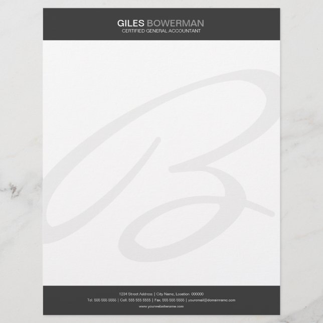 En-tête De Lettre Customisée Monogramme moderne et élégant (Devant)