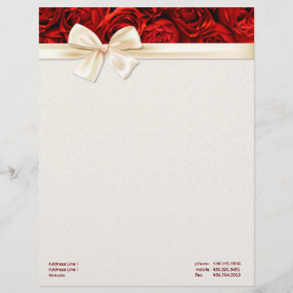 En-tête De Lettre Customisée Red Rose Elegance 2 - Personnaliser
