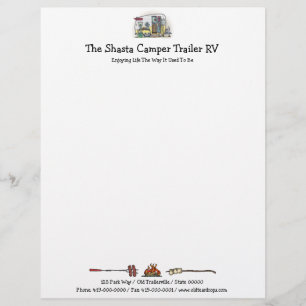 En-tête De Lettre Customisée Remorque de campeur de Shasta rv
