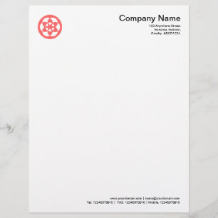 En-tête De Lettre Customisée Symbole de cercle de culture - Rose tropical