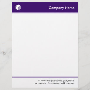 En-tête De Lettre Customisée Tête et pied - violet profond