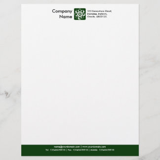 En-tête De Lettre Customisée Titre de bas de page de couleur - vert-foncé