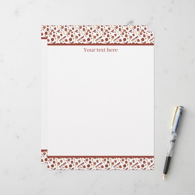 En-tête De Lettre Cute tiled Chocolate lovers business vendors  (Devant/Arrière en situation)