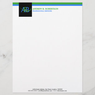 En-tête de lettre d'affaires à monogramme Swoosh r
