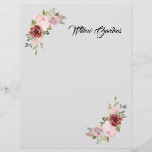 En-tête de lettre d'affaires à motif floral