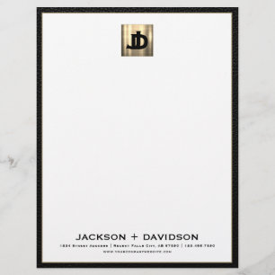 En-tête de lettre d'affaires Luxury Gold Initials