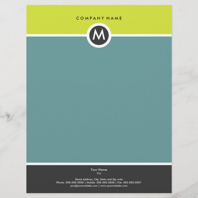 En-tête de lettre d'affaires Monogramme moderne (Devant)