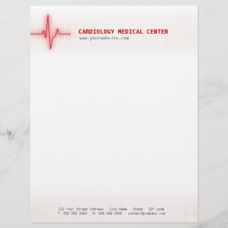 En-tête de lettre de cardiologie de signal de