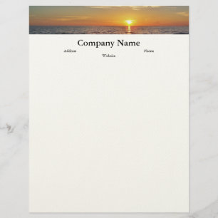 En-tête de lettre de coucher du soleil de plage