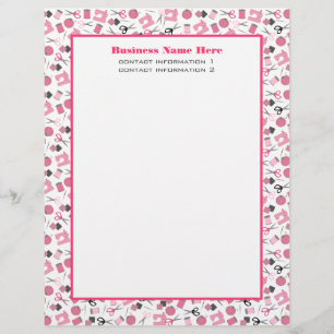 En-tête de lettre de couture rose