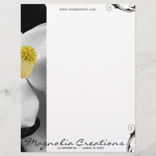 En-tête de lettre de fleur de magnolia