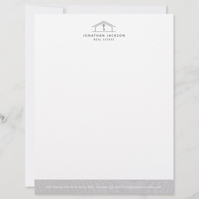 En-tête de lettre de l'agent immobilier moderne gr (Devant)