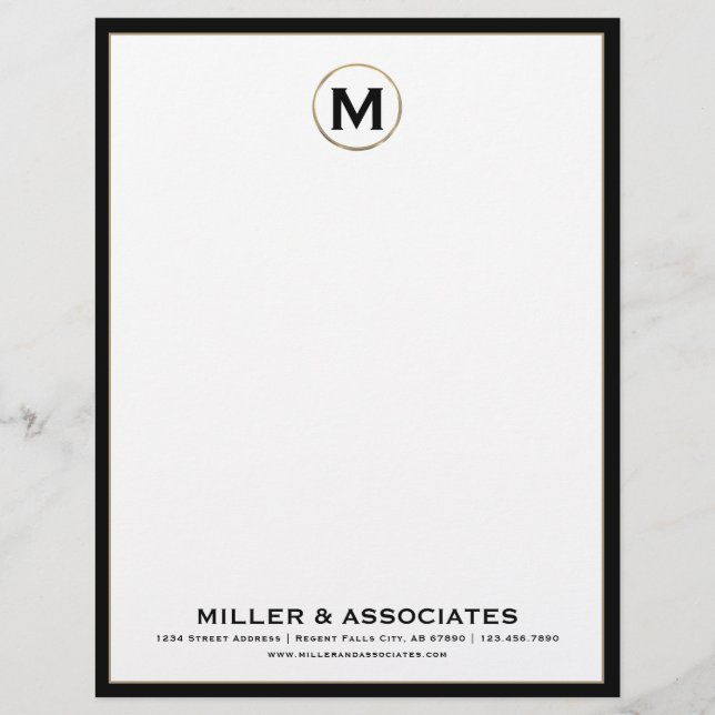 En-tête de lettre de luxe Monogramme personnalisé (Devant)