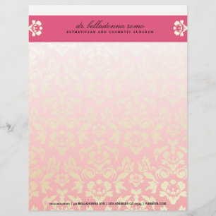 en-tête de lettre de rose de la damassé